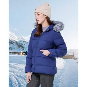 2025 femmes réversible hiver doudoune col haut lin doublure imperméable léger chaud fausse fourrure capuche pour le printemps - Product Image 4