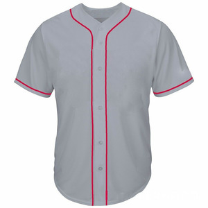 Personnalisé 150g Polyester Mesh Séchage Rapide Pas Cher Cardigan À Manches Courtes Blanc Baseball Jersey Sportswear - Product Image 3