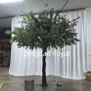 Árbol de hojas verdes artificiales grandes, árbol de flor de cerezo de olivo artificial, para decoración de fiestas - Product Image 5