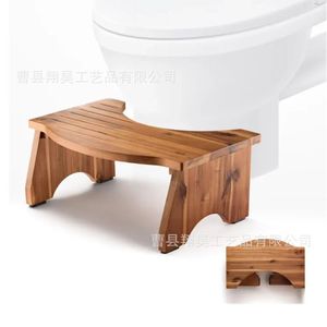 Solid Wood Squat Toilet <b>Stool</b> Bamboo Non Slip Mat <b>For</b> Elderly And Children <b>Bathroom</b> Safety Equipment - Product Image 5
