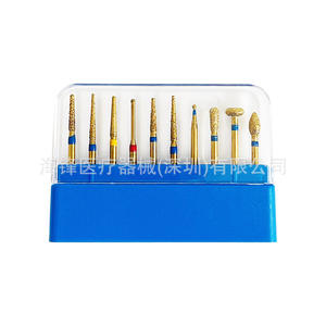 Jeu de fraises dentaires Gold Diamond Master, 10 pièces, fraises à haute vitesse pour la préparation dentaire avec tige de 1/8 pouce - Product Image 3