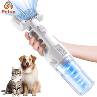 Petop Aspirateur Toilettage Luxe pour Animaux 2-en-1 Sans Fil, Brosse d'Aspiration pour Chien et Chat, Élimination des Poils, Contrôle de la Perte de Poils, Nettoyage Humide et Sec à Domicile