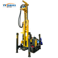 Équipement de forage rotatif pour puits d'eau de 200 m, plateforme de forage hydraulique diesel, moteur, boîte de vitesses automatique, utilisation facile