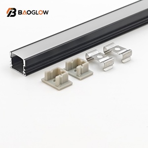 17*12mm Black No Grooving <b>Led</b> Aluminum Profile for Back <b>Led</b> Linear Light Strips Light with Aluminum Profile Clear Milky <b>Diffuser</b> - Product Image 1