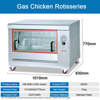 Gril de poulet rotatif électrique de machine de rôtissoire verticale de poulet de gaz commercial d'acier inoxydable de rendement élevé