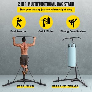 Support de <span class=keywords><strong>sac</strong></span> de <span class=keywords><strong>boxe</strong></span> autoportant en métal noir avec barre de traction, support robuste pour l'entraînement de <span class=keywords><strong>boxe</strong></span> - Product Image 5