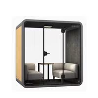 Cabine insonorisée modulaire moderne en alliage d'aluminium avec éclairage LED - Conception isolée pour hôtel, maison, bureau, immeuble de bureaux, utilisation extérieure 5