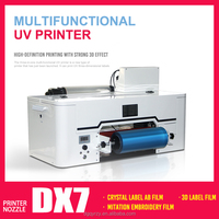 Impresora UV DTF Multifunción Tres en Uno QY A3, Cabezal de Impresión XP600, Tinta CMYKW Nueva, 1 Año de Garantía, para Etiquetas 3D de Cristal y Bordado