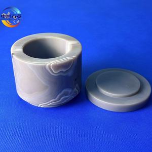 מרגמה טבעית באגטה מעבדה שחיקה עמיד ללבוש עם טומאה מכסה - Product Image 4