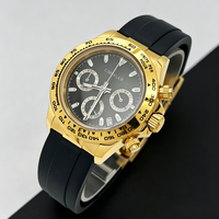 Jam Tangan Mewah Multifungsi Kustom yang Dimodifikasi dengan Tali Karet, Casing Baja Tahan Karat, Kronograf Kuarsa, Timer, Jarum 20mm