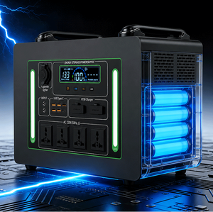 Station d'alimentation portable 2500W 2500Wh avec kit générateur solaire à onde sinusoïdale pure pour camping, travail, bureau mobile et maison - Product Image 3