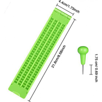 Tableau d'écriture en braille pour aveugles, ardoise en plastique avec stylet, plusieurs tailles disponibles, outil d'apprentissage durable, OEM