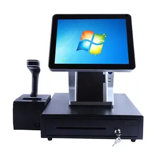 Pos With Printer 15 Inch All In 1 POS Terminal System Retail Touch Screen Pos System With Scanner And Printer