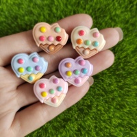 Cabochons en résine 21 mm, motif mini-biscuit aux pépites de chocolat Kawaii, à dos plat, breloques pour slime et accessoires pour loisirs créatifs DIY