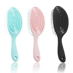 Brosse personnalisables colorée pour cheveux, étiquette privée, Design de grille creuse, outils de coiffure, pagaie carrée en plastique, Rectangle, démêlante, 10 pièces