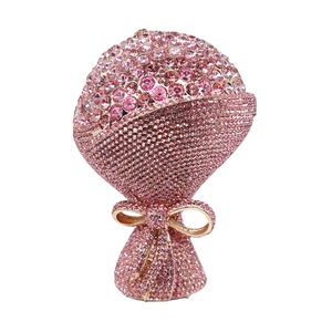 Sac de soirée pour femme, motif floral exquis, orné de strass et de fausses pierres, idéal pour mariage et fiançailles - Product Image 1