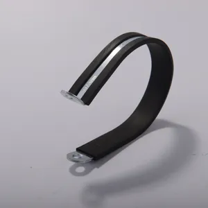 High quality r type cable rubber lined hose clamp for fixing