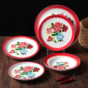 Xiangyuan <b>melamine</b> tableware <b>plates</b>, imitation porcelain commercial restaurant dishes, deep <b>plates</b>, creative anti-drop cold - Product Image 2