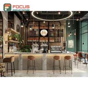 ตู้โชว์กาแฟแบบมืออาชีพ สีขาว สำหรับบริการรับกลับบ้าน ตู้โชว์สินค้าร้านกาแฟ - Product Image 5