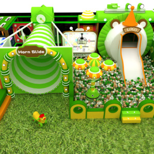 Estructura de Juego Infantil Acolchada Estilo Jungla, Parque Infantil Interior Comercial con Pared de Escalada - Product Image 3