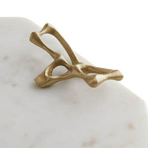 Nouveau design Plateau de service en marbre blanc Forme abstraite Plateaux de service en marbre Vente en gros Fabricant de plateaux en marbre classique de créateur - Product Image 3