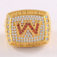Bague de championnat plaquée or rose en cuivre et zircon, design personnalisé pour cadeau de fête et d'anniversaire
