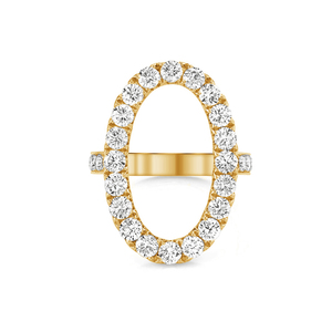 Bán Sỉ Trực Tuyến Tùy Chỉnh Thời Trang Độc Đáo 925 Sterling Silver Trang Sức Sang Trọng Nhẫn Nữ Halo Hình Bầu Dục Mạ Vàng 18K - Product Image 1