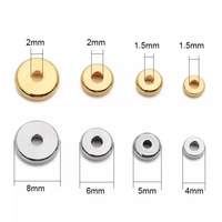 Disque d'Espacement Rond Plat en Acier Inoxydable 18k PVD Plaqué Or pour la Fabrication de Bijoux, Fournisseurs de Bijoux