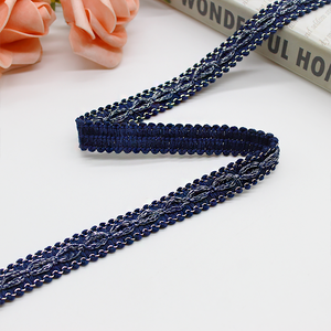 <span class=keywords><strong>Ruban</strong></span> tressé personnalisé en <span class=keywords><strong>dentelle</strong></span> florale <span class=keywords><strong>marine</strong></span> avec fil argenté, motif vague ajourée, pour vêtements en jean, accessoires pour cheveux, chaussures et sacs (Sexy) - Product Image 3