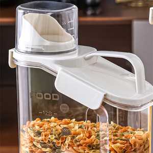Dispensador de arroz de cocina transparente Botella de contenedor de alimentos de plástico de 2000ML con asa - Product Image 6