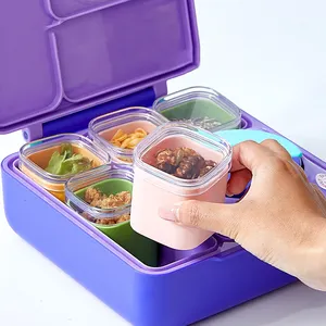 صندوق غداء بينتو سيليكوني مبتكر جدًا يستخدم لتخزين الوجبات الخفيفة والفاكهة