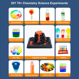 Hóa học phòng thí nghiệm Kit 72 + khoa học phòng thí nghiệm phun trào núi lửa cầu vồng mưa nhân tạo tuyết DIY khoa học giáo dục học tập Kit - Product Image 6