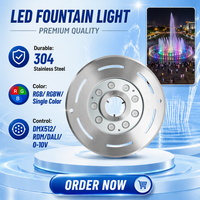 Lampes de fontaine de piscine LED étanches IP68 en acier inoxydable avec contrôle DMX RGB, effet musical et utilisation en extérieur