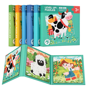 Livre <span class=keywords><strong>de</strong></span> puzzle éducatif en bois 3-en-1 pour enfants <span class=keywords><strong>de</strong></span> 3 à 8 ans, thèmes animaux, océan, <span class=keywords><strong>dinosaures</strong></span>, <span class=keywords><strong>contes</strong></span> <span class=keywords><strong>de</strong></span> fées et circulation - Product Image 1