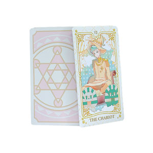 Impression personnalisée bord holographique oracle cartes de tarot français impression premium élégant divin tarot de fille avec jeu de cartes de dessin animé - Product Image 5
