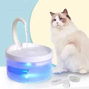 2l Fountain Led Blue Light Usb Powered Automatic Water Dispenser Cat Feeder Drink Filter For Cats Dogs Pet Supplier