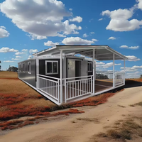 Villa préfabriquée isolée et imperméable de 40 pieds 20 pieds extensible 2 3 4 5 chambres à coucher Maison mobile en conteneur en acier pour ferme et grand-mère