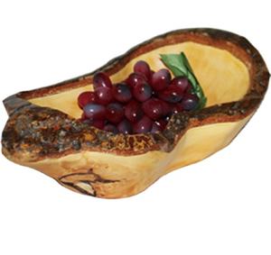 Racine en bois sculpture bois naturel artisanat assiette de fruits - Product Image 1