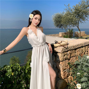 blue formal dresses Women's 2026 Summer Flowy Maxi Dress Casual Sleeveless Spaghetti Strap –  Divahotcouture main image 1