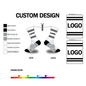 Chaussettes de compression sportives personnalisées avec logo, multicolores, design sur mesure, pour hommes et femmes, chaussettes longues pour la course en plein air - Product Image 4