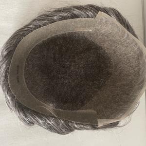 Color 1B # 50% encaje gris con piel fina pu base hombre <span class=keywords><strong>pelucas</strong></span> de cabello humano Vig <span class=keywords><strong>para</strong></span> <span class=keywords><strong>hombres</strong></span> en stock - Product Image 2