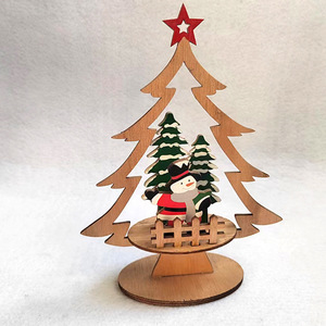 Adornos Navideños de Madera Personalizados para Mesa, Centro de Mesa con Muñeco de Nieve, Reno y Santa Claus, Adornos Navideños de Madera sin Acabado - Product Image 6