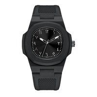 Montre Personnalisée Homme, Cadran Arabe, Carrée, Lumineuse, Silicone, Quartz, Étanche, en Polycarbonate