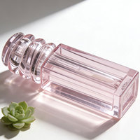 Tube de brillant à lèvres transparent vide de 3 ml, en plastique, pour cosmétiques, rouge à lèvres mat, avec logo personnalisé, emballage rose, vente en gros, marque privée personnalisée