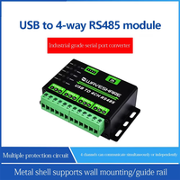 Convertidor USB RS485 Industrial Circuitos de protección múltiple de 4 canales Caja de aleación de aluminio Soporte de sistemas de redes de comunicación