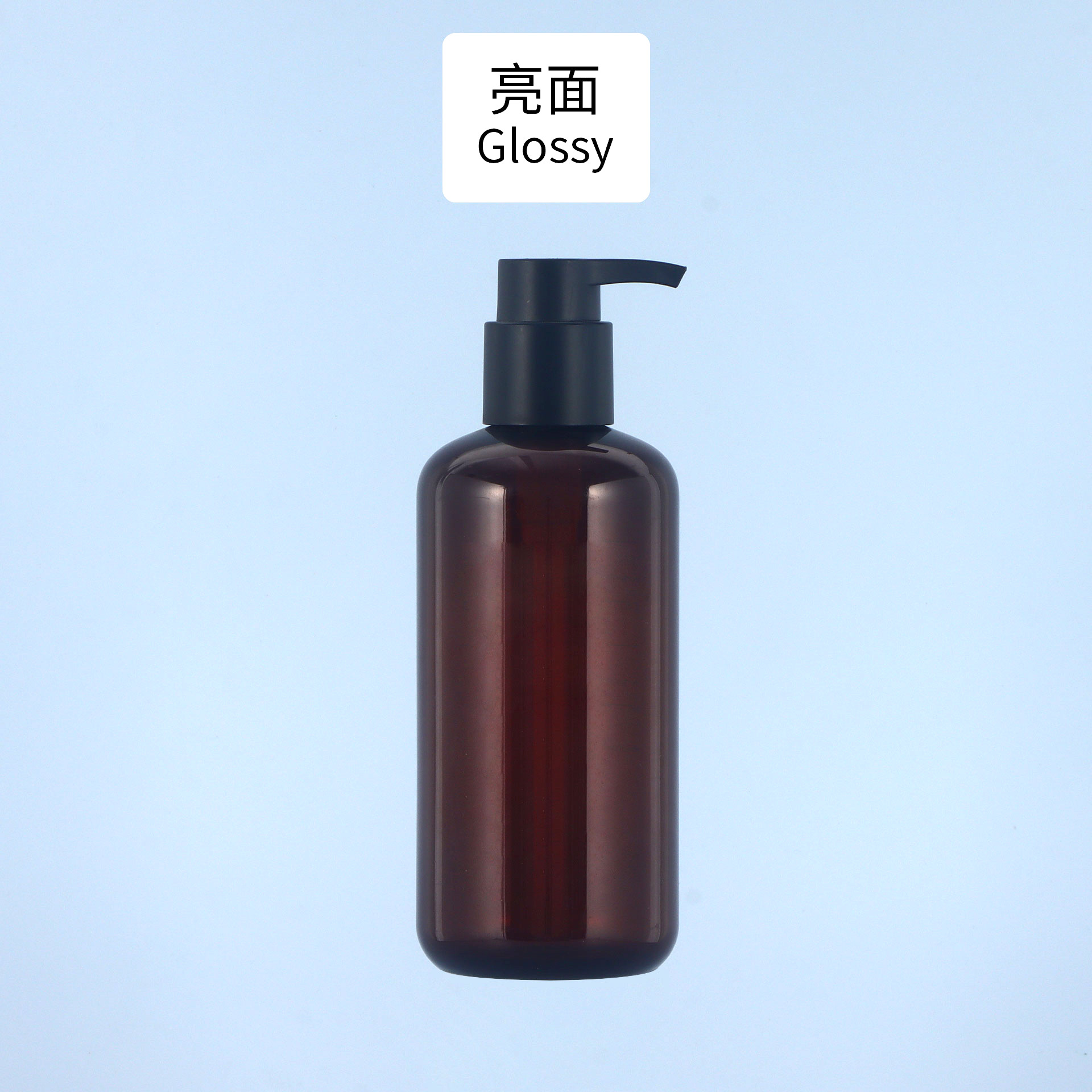 ขวดชาสีสดใส รุ่น F พร้อมหัวปั๊มสีดำ