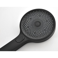 Système de douche noir mat mural avec vanne encastrée, grande pomme de pluie ronde, inverseur double fonction et ensemble de douchette à main ronde