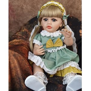 Poupée en vinyle entièrement en silicone bébé fille <span class=keywords><strong>Bebe</strong></span> Reborn 55cm cheveux dorés princesse Bonica jouet cadeau pour enfants Playmate - Product Image 5