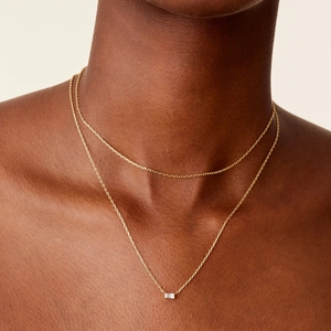 CANNER Nouvelle Tendance Collier Ras du Cou Double Chaîne pour Femme en Argent Sterling S925 Style Ins avec Pendentif Carré Empilé en Zircon Cubique - Product Image 4