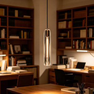 Lustre moderne de luxe couleur <span class=keywords><strong>cuivre</strong></span> avec cristaux, design minimaliste, petit luminaire suspendu pour bar, comptoir, salle à manger, chevet ou restaurant - Product Image 2